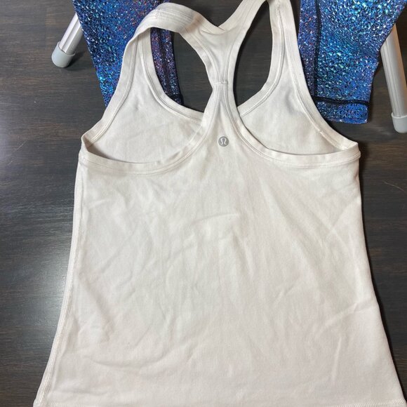 Lululemon White Racerback Tank Top Size 4 - Picture 2 of 4